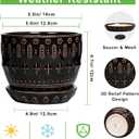 G EPGardening Ceramic Pot for Plants 5.5 Inch - Ceramic Plant Pot Indoor with Drainage Hole and Saucer, Round Boho Planter for Indoor Plants Outdoor, Housewarming Gifts, Garden Office Decor, Black