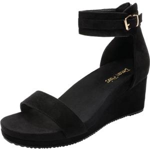 DREAM PAIRS Women's Open Toe Buckle Ankle Strap Platform Wedge Sandals Summer Shoes, Size 10 