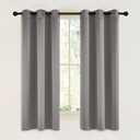 NICETOWN Room Darkening Cafe Satin Curtains for Small Windows, 42" Wide by 63" Long, 2 Panels, Chrome Gray, Grommet Privacy Blackout Drapes for Play Room