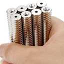 30 Pieces 10 x 3mm with 3mm Countersunk Hole Disc Fastener Magnets Rare Earth Refrigerator Neodymium Magnets - 0.4 inch D x 0.11 inch H with 0.11 inch D Screw Hole