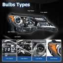 WFLNHB Front Headlights Assembly Replacement for Toyota RAV4 2013 2014 2015 Projector Black Headlights Headlamps Driver and Passenger Side