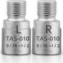 Hikenture Bike Pedal Adapter 9/16" to 1/2" Bicycle Pedals Chrome Molybdenum Steel (Pair) (Silver Solid)
