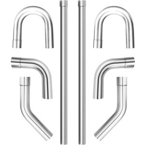 LCGP 2" Stainless Steel Custom Exhaust Kit Tubing Mandrel Bend Pipe Elbow Straight Pipe U-Shaped Pipe 8 Pcs