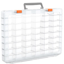 Bluedale 48 Grids Large Plastic Organizer Box with Adjustable Dividers, Beads Storage Containers Compartment Tackle Box Case for Crafts Hobby Small Parts Fishing Seeds Jewelry (Transparent) Pack of 3