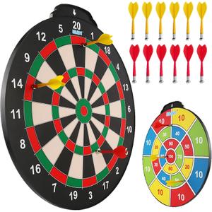18 inch Magnetic Dart Board Set for Kids, Indoor Outdoor Game Dart Game with 12 Darts, Dartboard Toys Gifts for 8 9 10 11 12 Year Old Boys