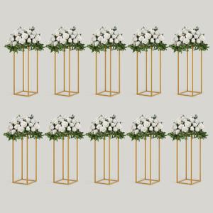 TEKXYZ Flower Stand for Wedding, 10 Pcs 23.6 Inch Tall, Metal Centerpiece Stand, Gold Centerpieces For Wedding, Event Party Props, Patio Decor
