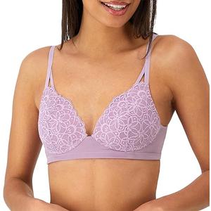 Maidenform Women's M Support Wireless Bralette, Soft Convertible Bra with Lace 2XL