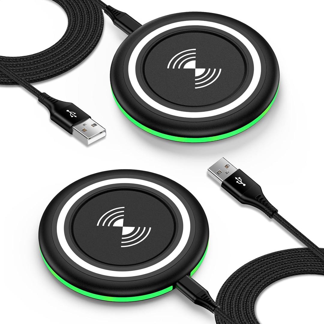 Android Wireless Charger Samsung Fast Wireless Charging Pad for Samsung Galaxy S26 Z Flip7 Z Fold7 S25 Edge S24 Ultra S23 S22,2 Pack 15W Cordless Charger Station for iPhone 17 16 15,Pixel 10 9a 9 8 7