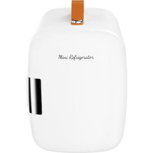 Sweetcrispy Mini Fridge for Bedroom, Office & Car, Portable 4L/4.23QT Mini Refrigerator for Skincare with Handle, Ultra-Quiet Energy-Saving Compact Cooler for Drinks, Food, Skincare & Makeup, AC/DC
