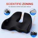 Benazcap X Large Memory Seat Cushion for Office Chair Ergonomic Cushions Butt Pillow for Pressure Relief Sciatica & Pain Relief Memory Foam for Long Sitting for Gaming Chair and Car Seat