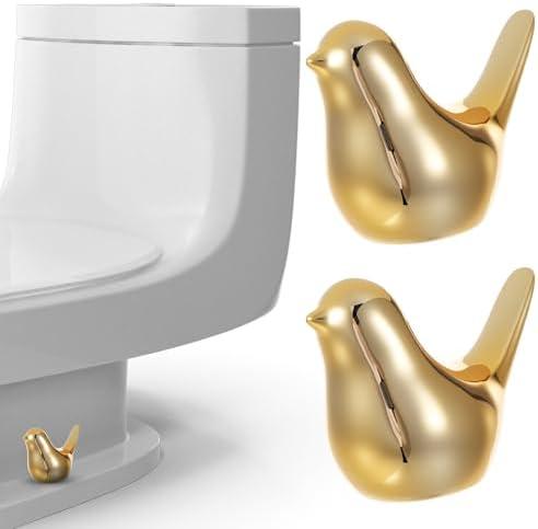 4Pcs Ceramic Toilet Bolt Covers, Gold Bird Replacement Toilet Screw Cover Caps, Toilets Bolt Caps Decorative, Bathroom Decorative Toilets Floor Screw Cover Cap