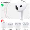 Proof Labs 4 Pairs for AirPods 4 Ear Hooks Covers [Added Storage Pouch] Anti Slip Ear Tips Accessories Compatible with Apple AirPods 4th Generation (White)