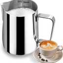 Milk Frothing Pitcher, Stainless Steel Latte Art Creamer Cup The Best Milk Frother Steamer Cup Stainless Steel Coffee Milk Frothing Cup,Coffee Steaming Pitcher 20oz/500ml (20 oz)