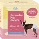Comfortable Female Dog Diapers - 50-Pack Super Absorbent Disposable Doggie Diapers - Flash Dry Gel Technology & Wetness Indicator - Leakproof Diapers for Dogs in Heat, Excitable Urination, Incontinence, XS