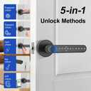 Smart Fingerprint Door Lock with Handle，Smart Biometric Lock with Code/Fingerprint/Key/APP/Card for Home Hotel Office Apartment Office Bedroom