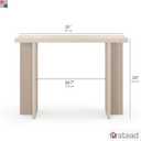 Stead Fluted Console Table Weathered White Solid Wood Entryway Table with Oak Grain Veneer, Curved Base & Adjustable Feet Modern Farmhouse Fluted Console Table for Hallway or Living Room.