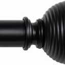 Black Curtain Rods for Windows 18 to 88 inch, 1 Inch Adjustable Curtain Rod, Heavy Duty Window Curtains Rod for Bedroom Living Room, Modern Decorative Drapery Rods Orb Finials