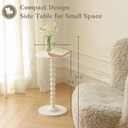 Fultyle Round Side Table, Small Drink Table for Small Spaces, Modern Accent End Table Nightstand with Solid Wood Leg for Living Room, Bedroom, Corners, and Office (White)