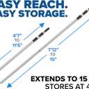 Swimming Pool Pole - 15 Feet Aluminum Telescopic Pool Pole for Cleaning // Telescoping Pool Extension Pole // Adjustable Pool Cleaning Stick for Brush, Skimmer, Vacuum - Inground & Above Ground Pools