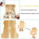 Letter Piggy Bank, Personalized Wooden Coin Banks, Large Wood Money Peny Bank for Adults (9", Alphabet B)