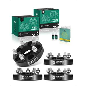 YHTAUTO 5x110mm Hub Centric Wheel Spacers 1 Inch Fits Jeep, Chrysler, Dodge & Fiat Models, Cherokee, 200, Dart Tire Spacers w/ M12x1.25 Studs, 65.1mm Hub Bore 5 Lug 4PCS Black