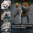 Olsa Dog Raincoat, Dog Hooded Slicker Poncho, 4 Legs Rain Jacket with Reflective Stripe, Water Proof Rain Snow Clothes with Hood for Dogs, Large