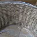 HLMRCHEN 5 Lights Boho Rattan Chandelier with Drum Woven Shade