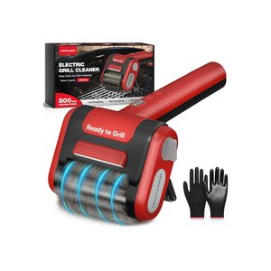 Electric Grill Brush, Grill Cleaner with LED Light, 700–800 RPM Stainless Steel Bristles, 304 Removable Brush Head, Cordless & Type-C Rechargeable Grill Cleaning Tool for Outdoor BBQ