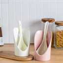 Gomakren Standing Spoon Rest for Stove Top, 6 Inch Ladle Holder, Vertical Spoon Holder for Kitchen Counter, Heart Shaped Valentines Spoon Rest, Heat-Resistant Utensil Rest, White