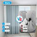 MEXAU Shower Curtain Rod 44-77 inch Black Tension Rod Shower rod Non Slip Tension Curtain Rod Adjustable Curtain Rods No Drilling Shower Rods for Bathroom Windows Closet