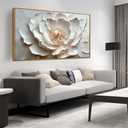 White and Pink Flower Pictures Wall Decor for Office Women - Modern Wall Art for Living Room - Wooden Framed Wall Art for Bedroom Size 29" x 59"