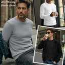 Ficerd 3 Pack Men's Waffle Long Sleeve Shirts, Crew Neck Thermal Underwear Tops Casual Pullover Sweaters Knit Undershirts (XL)