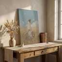 Jesus Leaves the 99 Sheep Canvas Wall Art Jesus in Wildflower Field Wall Decor Picture Christ Spiritual Faith Poster Print for Living Room Bedroom Church Paintings Decoration Prepare To Hang (16"L x 12"W)