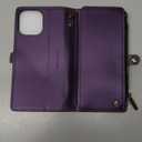 Defencase Compatible with iPhone 13 Pro Max Case Wallet with RFID Blocking Card Holder for Women Men, PU Leather Magnetic Snap Flip Zipper Strap Wallet Phone Case Fit for iPhone 13 Pro Max 6.7, Purple