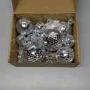 54 Pcs Mini Silver Disco Balls - Hanging Mirror Ornaments for Party, Wedding, Christmas Supplies (1.2 Inch, 2 Inch, 3.2 Inch, 4 Inch)