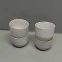 Ceramic Espresso Cups Set, Espresso Coffee Mugs, Special Glazed Demitasse Cups Expresso Coffee Cup for Espresso Machine (Pure White)