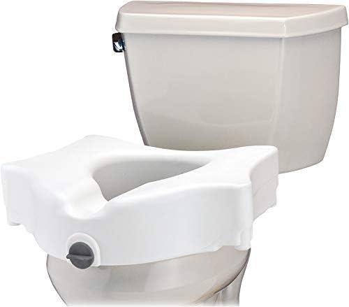NOVA Medical Products Elevated Raised Toilet Seat, Locking Easy On and Off, for Standard and Elongated Toilets, White