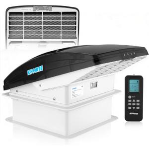 Kohree RV Vent Fan, 10-Speed Reversible Deluxe RV Fan and Vent Cover All in One - Powerful Camper Fan with Thermostat, Built-in Rain Cover, Remote Control, RV Intake & Exhaust Fan, Black