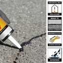 SIKA Sikaflex-410 Asphalt Sealant, Black, Self-Leveling Hybrid Sealant for Filling Cracks in Asphalt Driveways, Roadways, and Pavements - 9 fl. oz. Cartridge, Fills Cracks up to 1.5 in. Wide