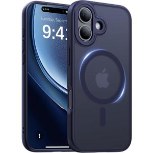 Magnetic for iPhone 17 Case,[Anti-Slip][Compatible with MagSafe][Military Grade Drop Protection] Shockproof Protective Translucent Matte Phone Case for iPhone 17 Case,Titanium Blue