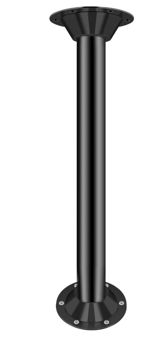 29" RV Table Legs and Base Mount | Heavy-Duty Aluminum | Standard Pedestal for Camper, Trailer, Boat | Durable Matte Black Finish (1 Leg)