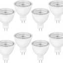 Lxcom Lighting MR16 LED Bulb G5.3 MR16 COB Spotlight 5W LED Light Bulbs 50W Halogen Bulbs 110V Warm White 3000K for Landscape Flood Track Recessed Lighting, Non-Dimmable, 8 Pack