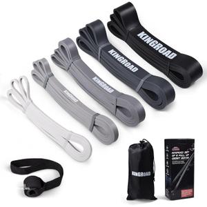 Resistance Band Pull Up Assistance Bands,Set of 5 Resistance Heavy Duty Exercise Stretch Fitness Bands for Stretching Power Lifting Workout Training with Instruction Guide