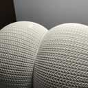 Keter Urban Knit Pouf Ottoman Set of 2 with Storage Table for Patio and Room Dcor - Perfect for Balcony, Deck, and Outdoor Seating, Grey & White, 22.30 x 22.30 x 25.00 Inches