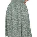 Nemidor Plus Size Summer Print Midi Boho Dress for Curvy Women Casual Smocked Floral Long Beach Dresses with Pocket, 16Plus