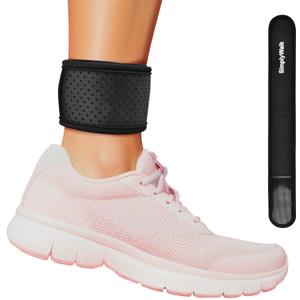 5 x Ankle Band for Fitbits & Smartwatches, Softwear Ankle Band (Device not Included) (Black)(Medium)