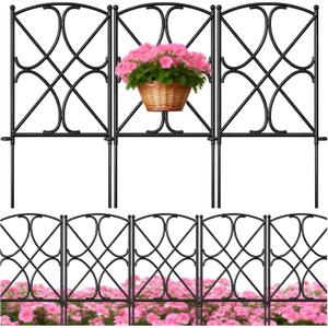 AMAGABELI GARDEN & HOME 10 Panels 24in(H)10ft(L) Decorative Garden Fences and Borders for Dogs No Dig Metal Fence Panel Garden Edging Border for Animal Barrier Fencing for Flower Beds Yard Patio