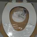 CHURCH Toilet Seat, Easy Clean Hinges Release for Deep Cleans, Durable Enameled Wood Seat, Elongated, White