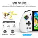 RREAKA Controller for Switch 1/ OLED/Lite, Split Design, Wireless Pro Controller with TURBO function, Dual Motor Vibration, Back Buttons, 8 RGB Colors,Ergonomically Designed Joypad-White&Black