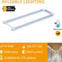 4-Pack T8 U Bend LED Tube Light 2FT 24W (60W Equivalent) U Shaped Bulb 6000K Daylight White 2640lm for Fluorescent Replacement, Dual-End Powered